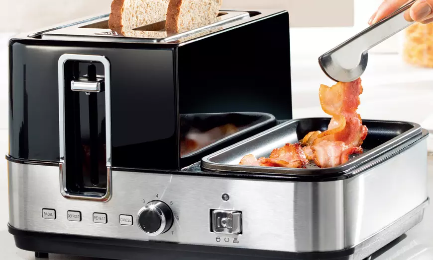 Image 2: TODO 1400W Breakfast Master Toaster Egg Cooker Grill