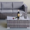 Image 1: Dunham Grey Four-Seater Rattan Sofa Set with Coffee Table