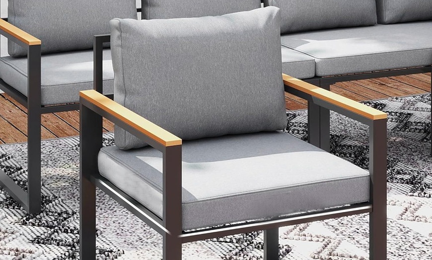 Image 8: Outsunny Six-Piece L-Shaped Garden Furniture Set