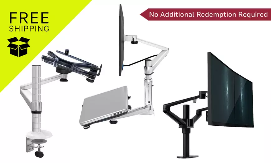 Image 1: FREE SHIPPING – Dual Monitor, Laptop & Tablet Mounts – Massive Savings