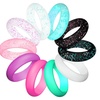 Image 3: 10-Pack Women Silicone Rings Wedding Stackable Durable Rubber Bands