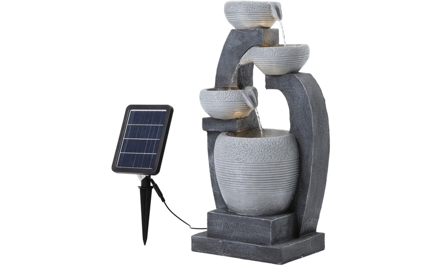 Image 12: Outdoor Multi-Tier Ceramic LED Fountain Water Feature