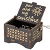 Image 7: Wooden Music Box Hand Crank Engraved Vintage Toy Kids Gift-You Are My Sunshine