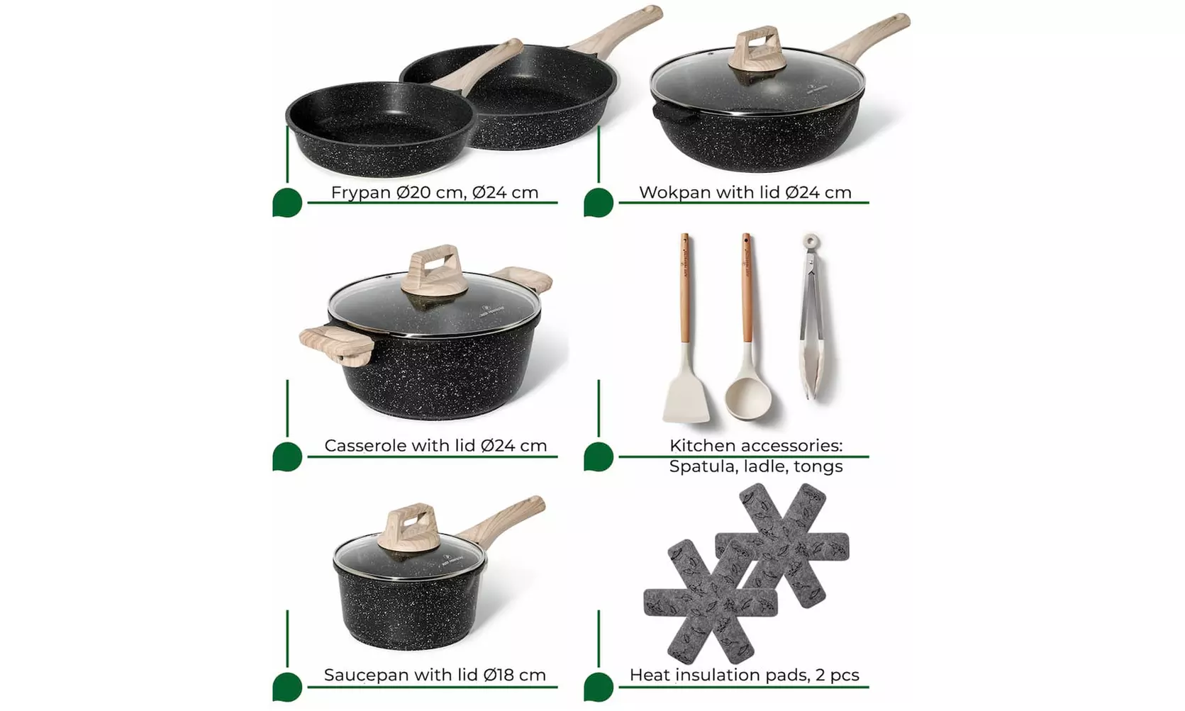 Batteria di padelle e pentole da 13 pezzi Just Perfecto