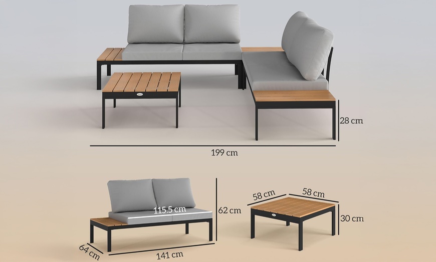 Image 18: Outsunny Four Seater Garden Furniture Set