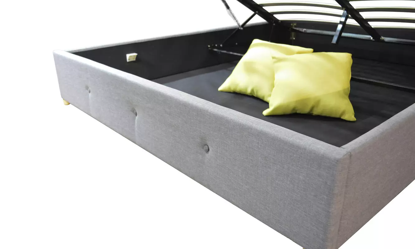 Lit coffre majestueux tissu capitonné Sampur