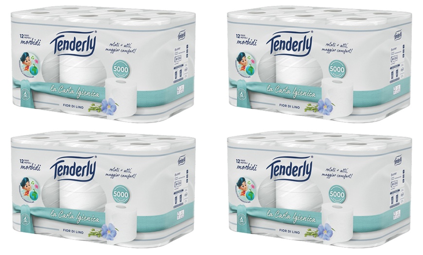 Image 1: 48 rotoli di carta igienica Fior di lino Tenderly