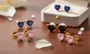 Paris Jewelry 10k Yellow Gold Plated 1/2Ct Heart Created Gemstones Stud Earrings