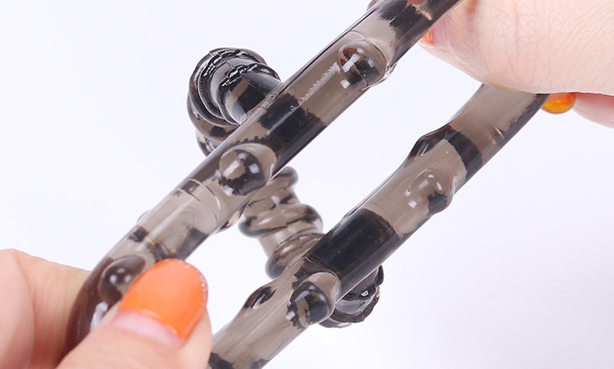 Image 2: Thread C Rings Soft Silicone Floating Point Delay Dejaculation