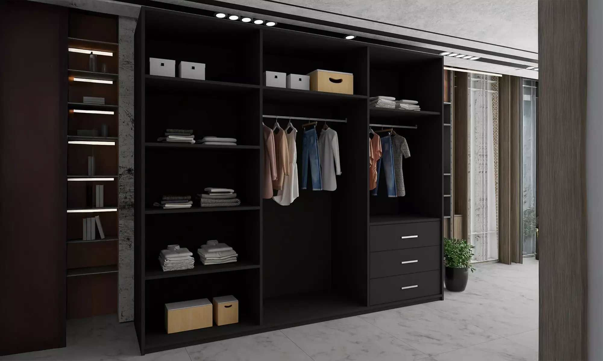 Roni Sliding Mirror Door Wardrobe