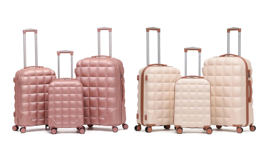 Image 1: Set of Three Hard Shell Suitcases