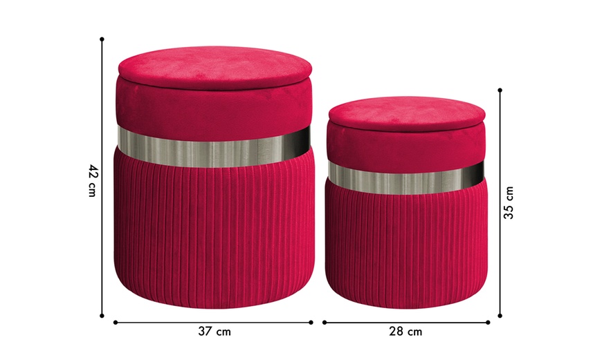 Image 16: Coppia di pouf in velluto