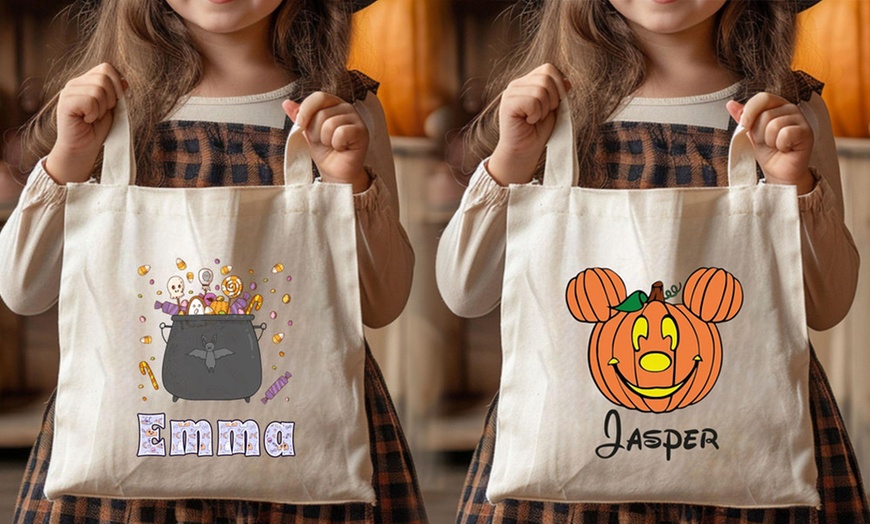 Image 8: Personalisierbarer Sammel-Korb oder Tasche im Halloween-Design
