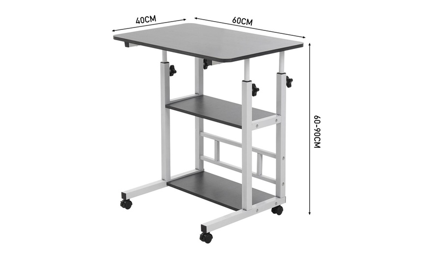Image 12: Living And Home Height Adjustable Overbed Laptop Table 