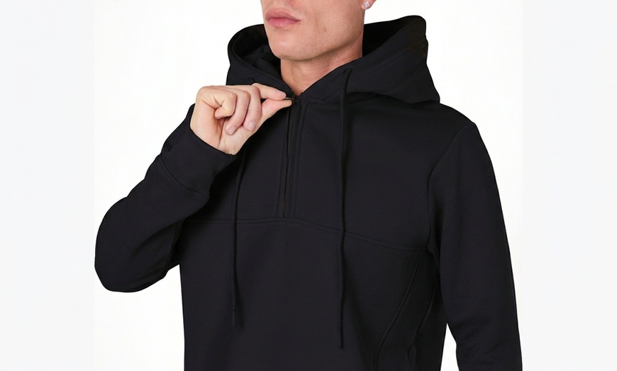 Image 3: Label Apparel  Men's Quarter Zip Hoodie Sweatshirt