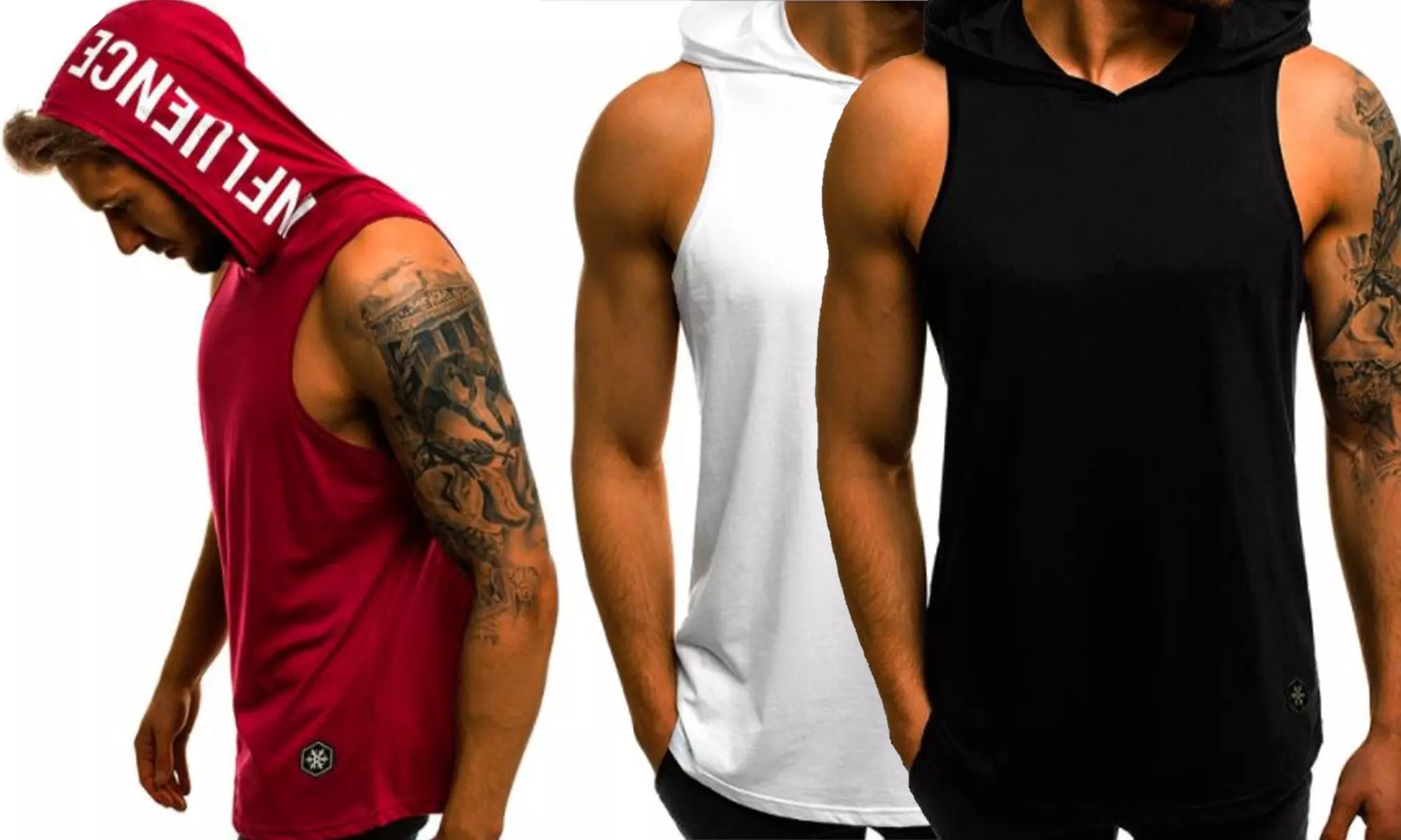 Gilets à capuche sans manches pour hommes - Primary Image