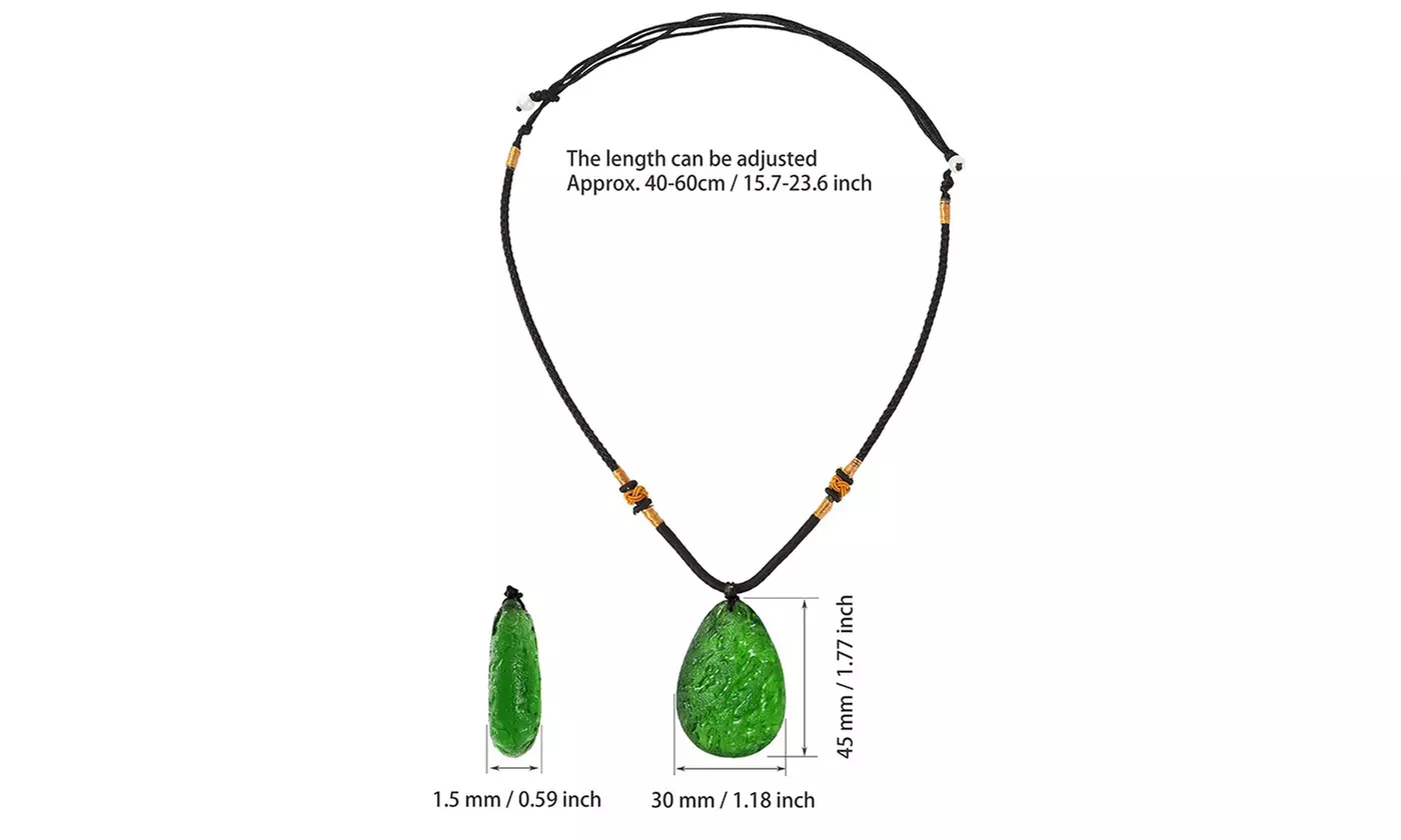 Moldavite Crystal Gravel Green Charm Oval Stone Pendant Necklace