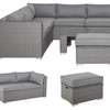 Image 2: Outsunny Six-Seater Rattan-Effect Corner Sofa Set