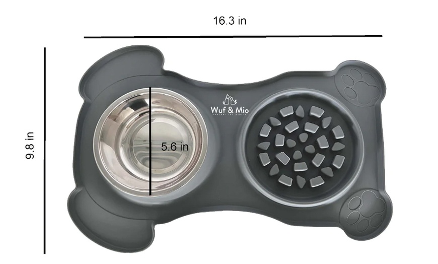 Image 4: Wuf & Mio 2-in-1 Dog Feeding Mat Cover Combo
