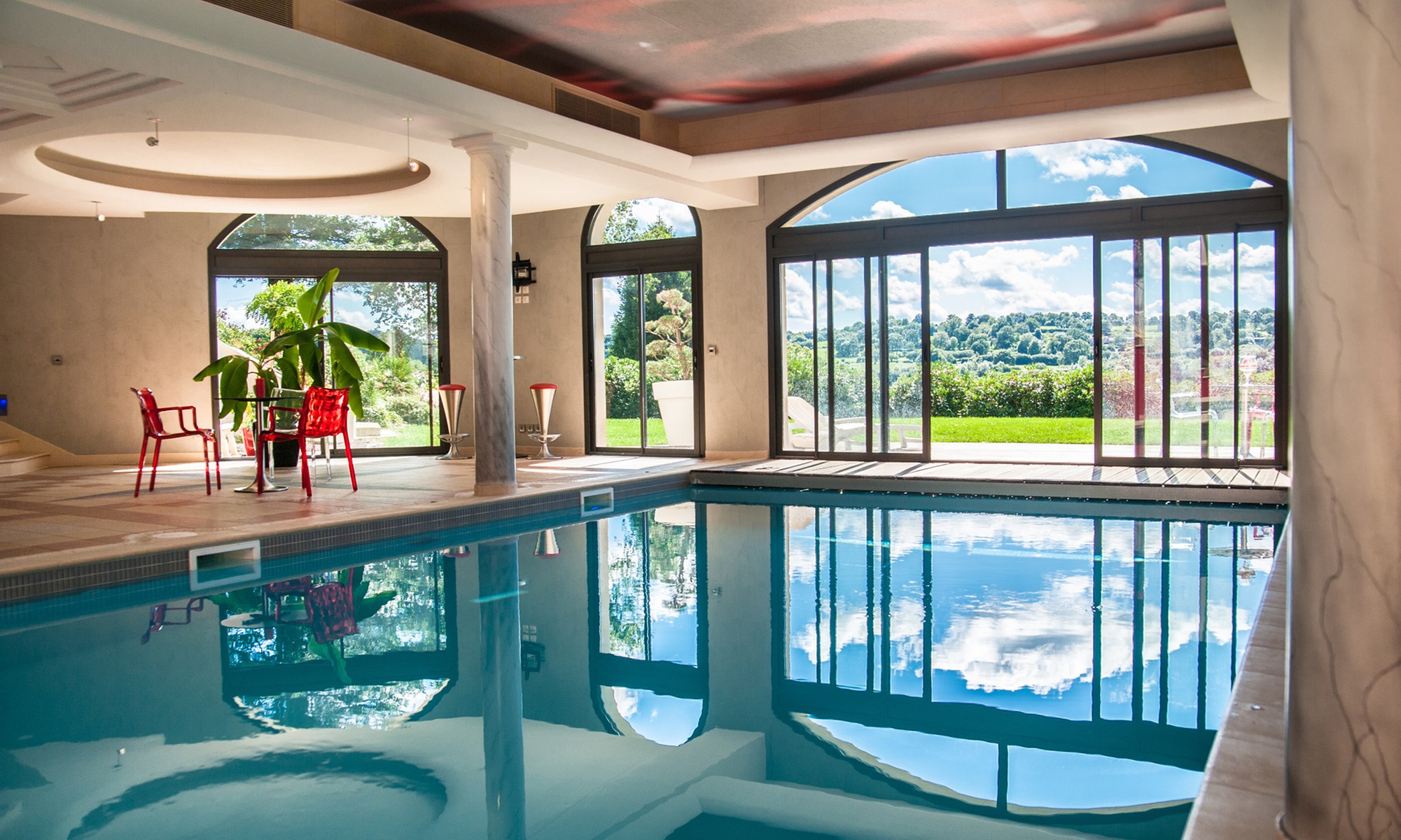 Normandie : chambre double Céleste et petit-déjeuner