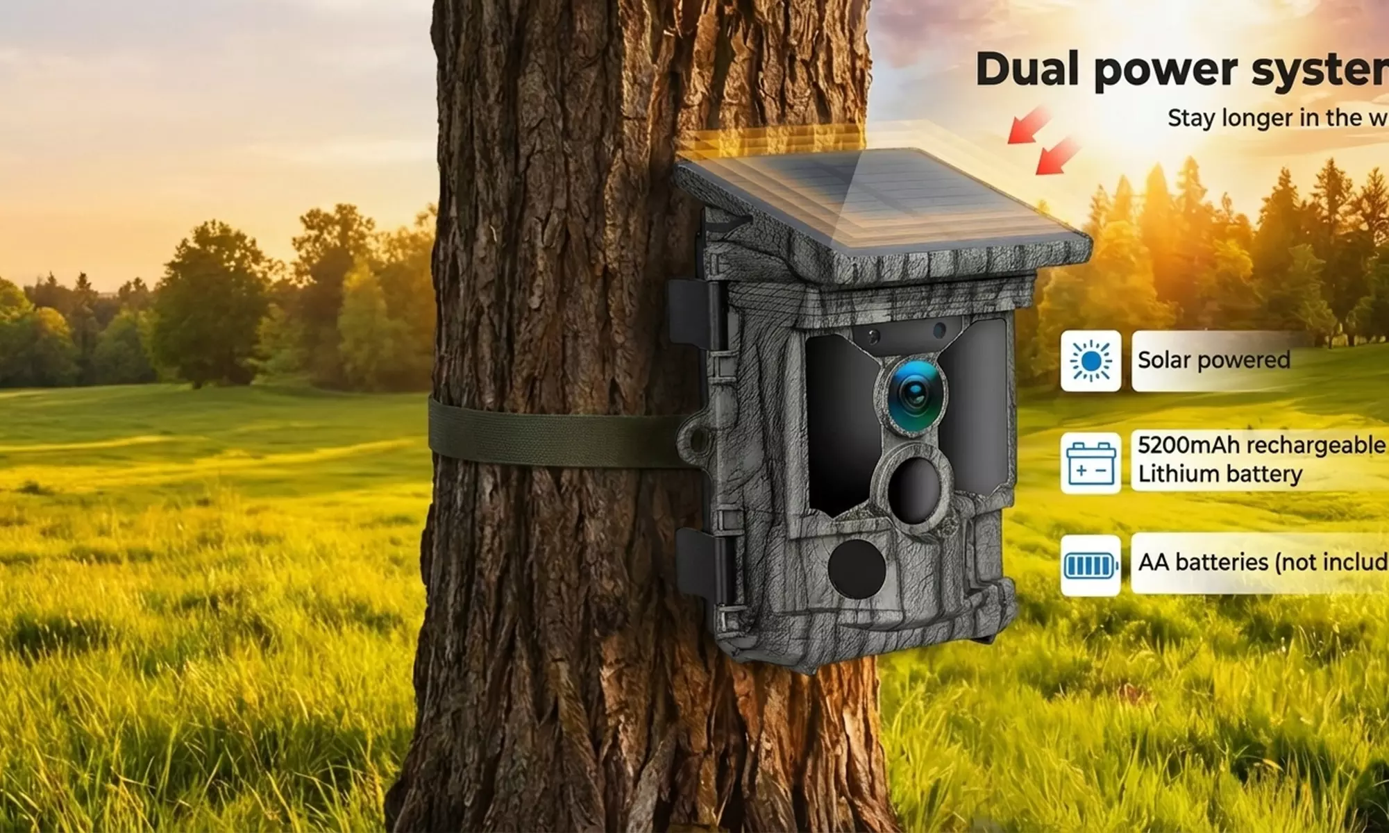 Centra High-Performance Solar Powered 4K Wildlife Trail Cameras