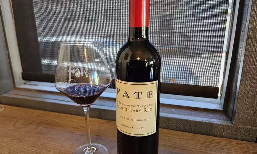 Indulge in a wine tasting for one or two plus a bottle of Zinfandel at Fate Wines with up to 35% off - Second Medium