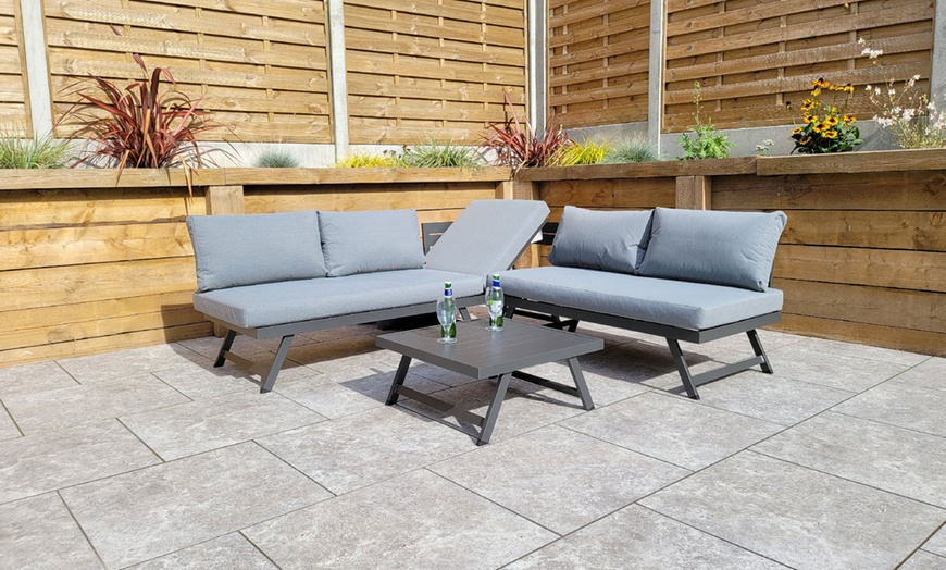 Image 4: Accra Corner Sofa Set with Adjustable Headrest and Coffee Table