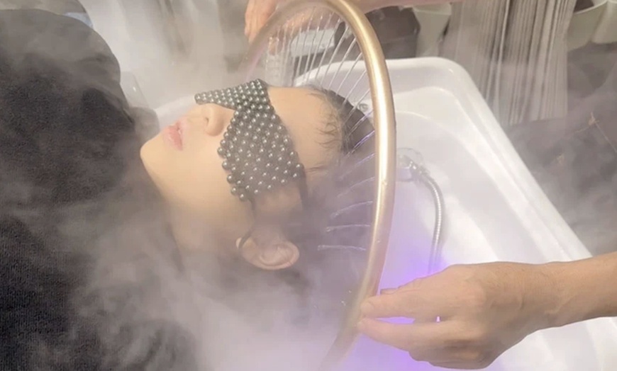 Image 8: Lux HeadSpa for 1-2 w/Upper-Back & Scalp Massage, Glass of Wine, Robes