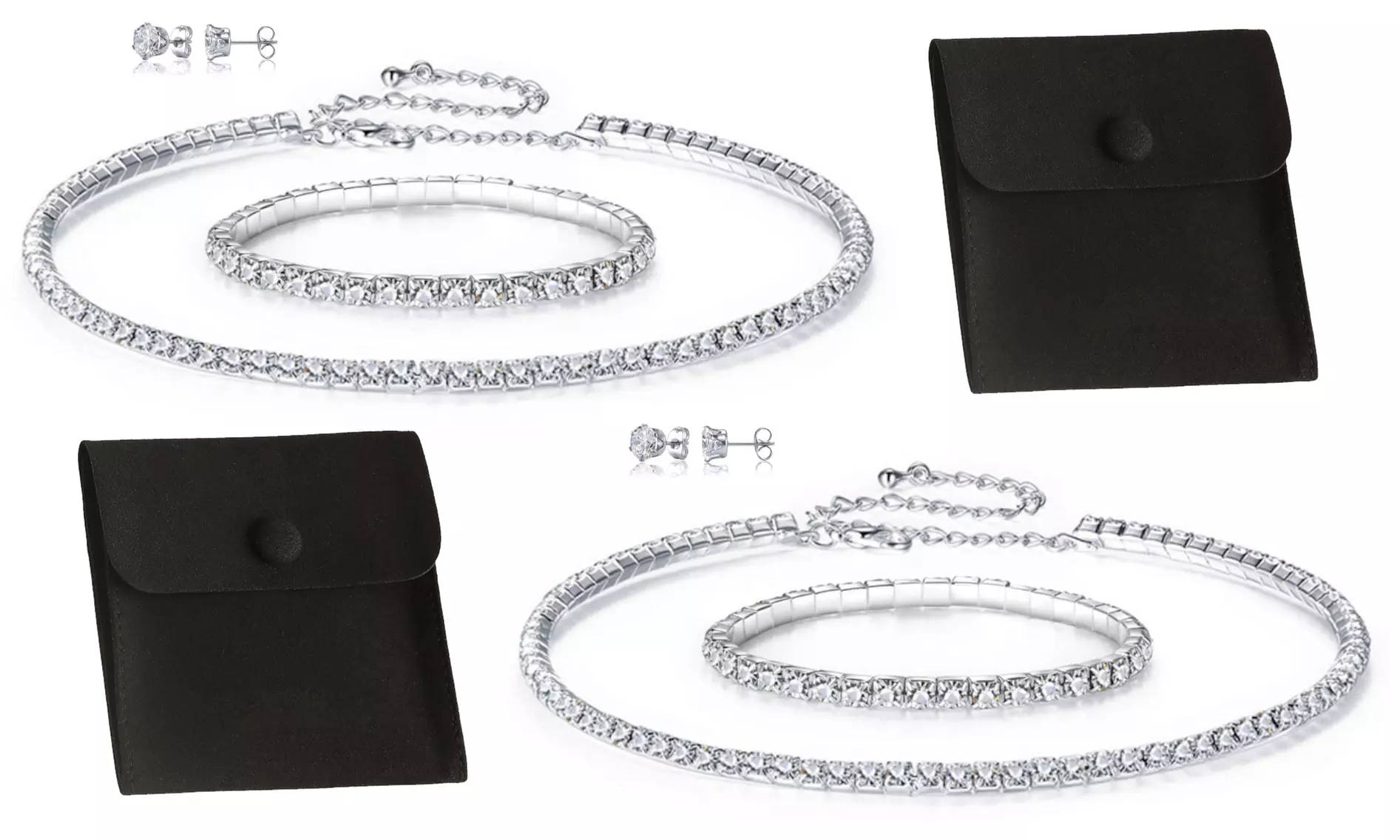 Parure di gioielli con collana, bracciale e orecchini con cristalli Swarovski® - Image 5