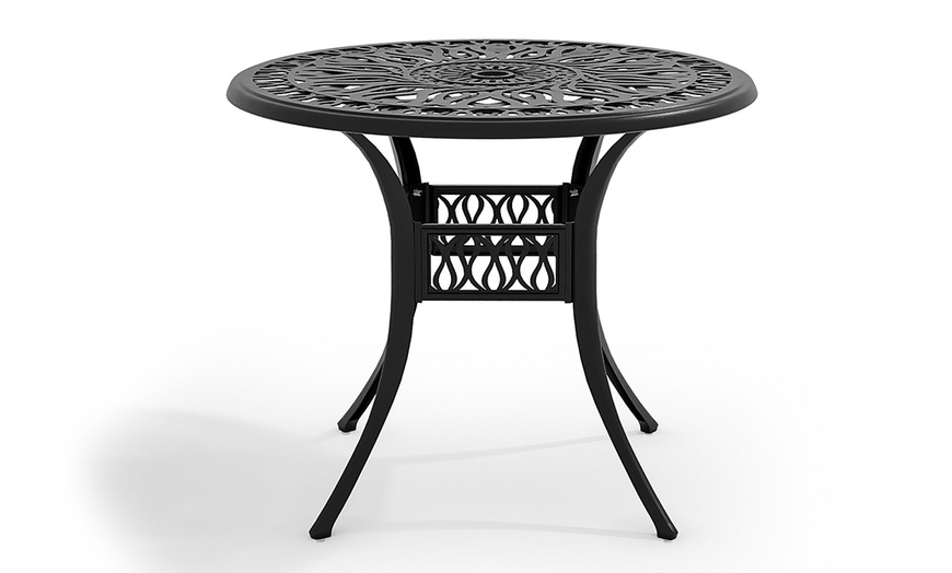 Image 27: Garden Outdoor Cast Aluminum Vintage Bistro Table 