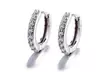 Sterling Silver or Rose Gold Genuine Crystal Huggie Hoop Earring - Second Medium