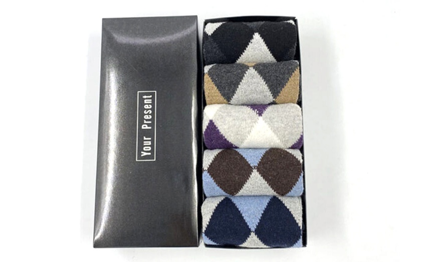 Image 13: Set of Five Pairs Wool Men's Socks 