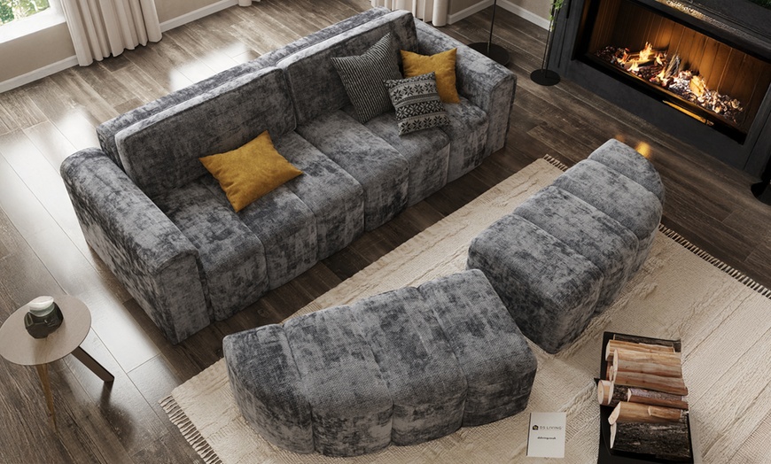 Image 2: DS Living Rupert Four-Seater Fabric Modular Sofa