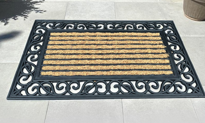 Image 1: Coir and Rubber Backed Non-Slip Outdoor Doormat
