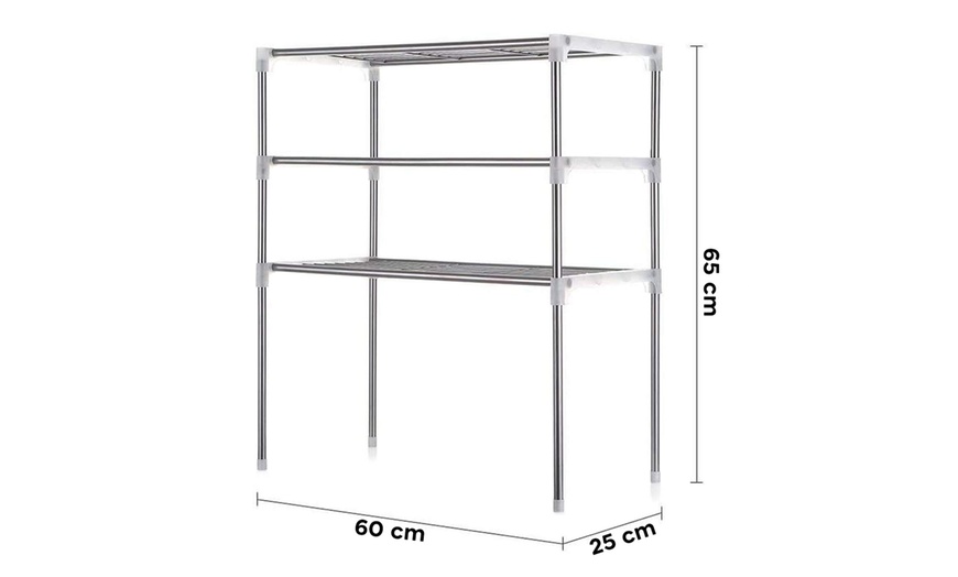 Image 4: Étagère de rangement gain de place pour micro-ondes