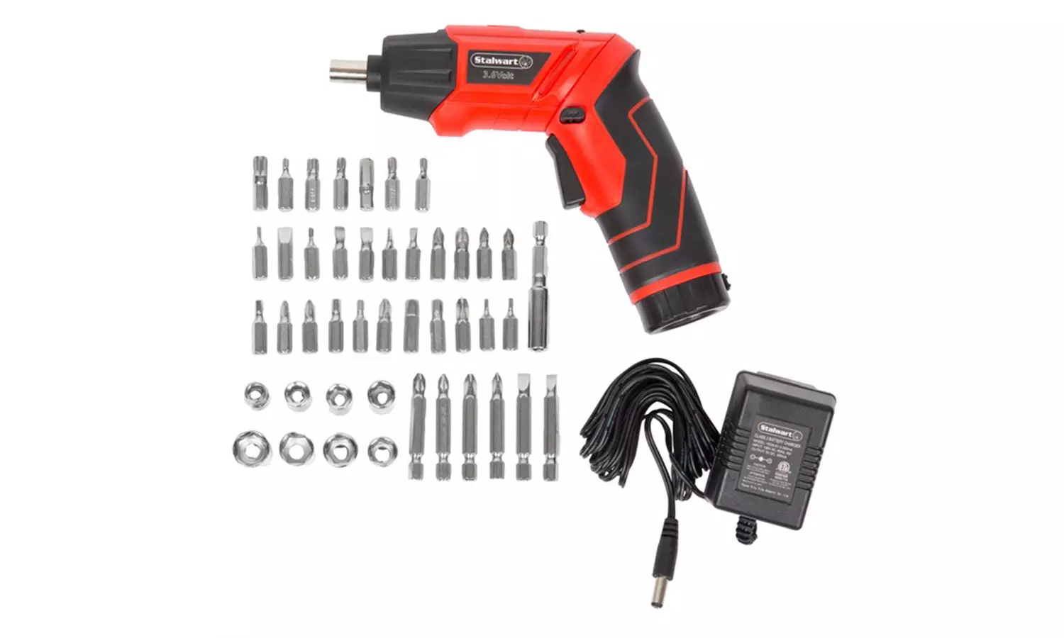 Pivoting Screwdriver 45 Pc. Set- Cordless Power Tool with Rechargeable Battery
