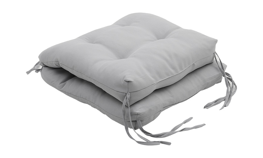 Image 4: 10cm Thick Deep Seat Chair Cushion with Ties