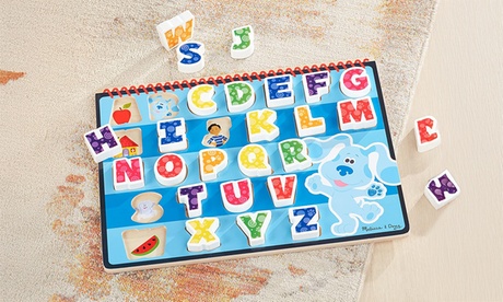 Blue's Clues Unisex Blue Melissa & Doug S Clues & You Wooden Chunky Puzzle