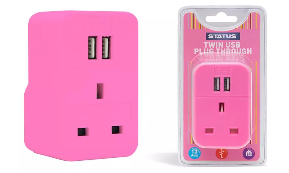One or Two Status Two-Port USB Power Adapter Plugs - Image 4