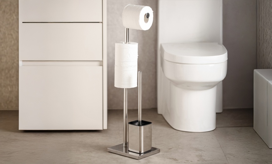 Image 7: Piantana portarotolo in acciaio inox