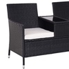 Image 6: Outsunny Two-Seater Rattan-Effect Chair with Integrated Table, Black