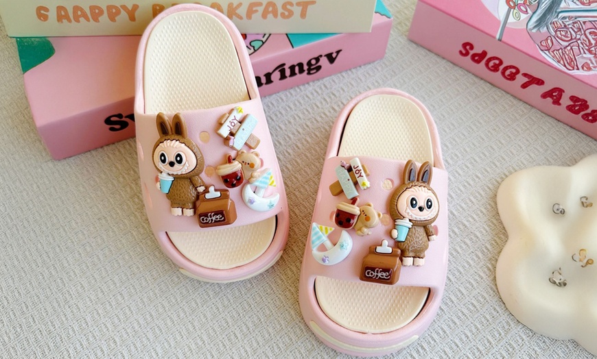 Image 6: Labubu-Inspired kids Cute Cartoon Slippers