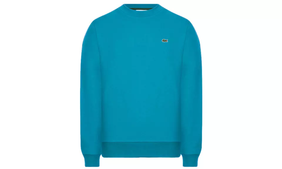 Lacoste sweater met ronde hals en logo van katoenfleece