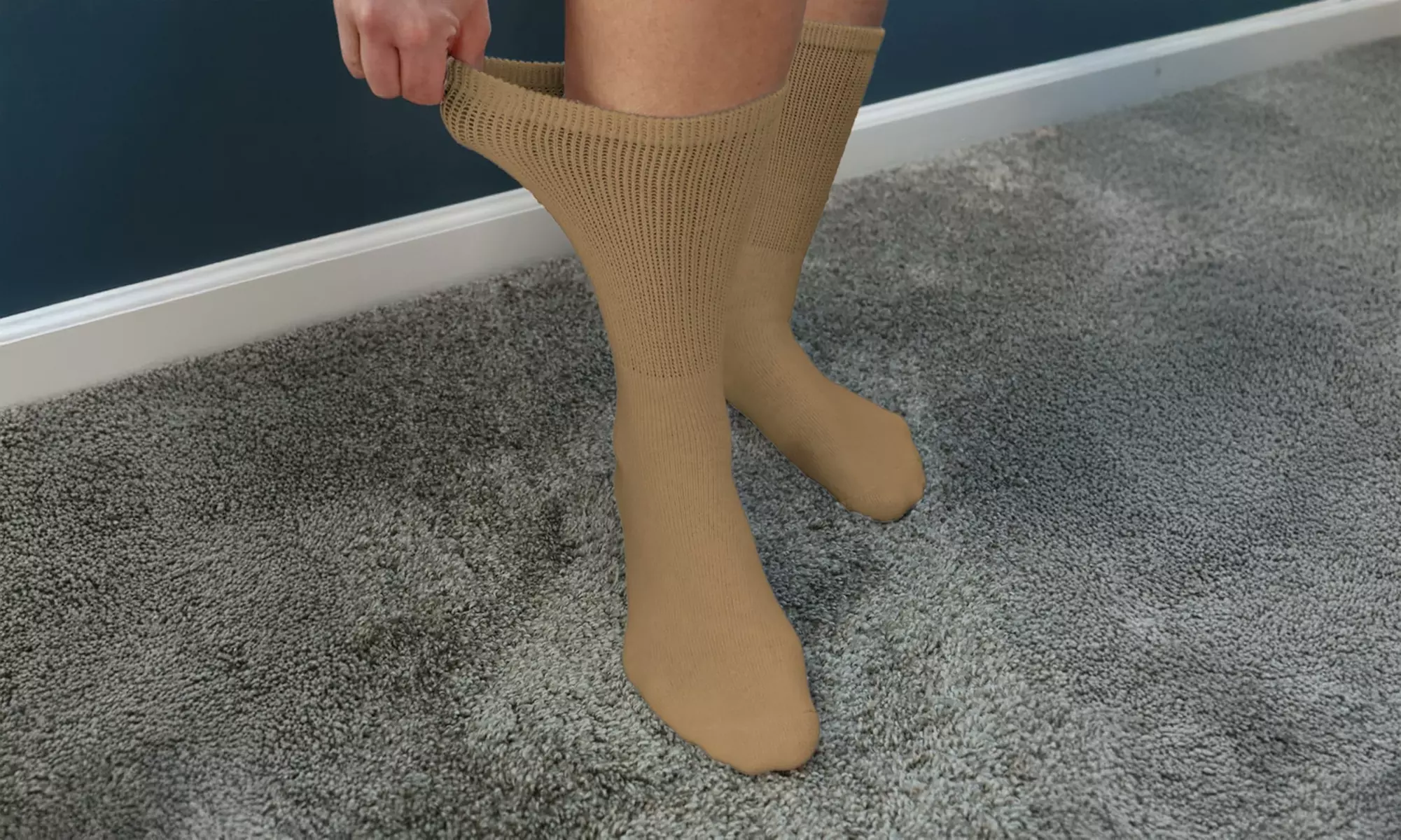 Six Pairs of Special Essentials Non-Binding Cotton Diabetic Crew Socks
