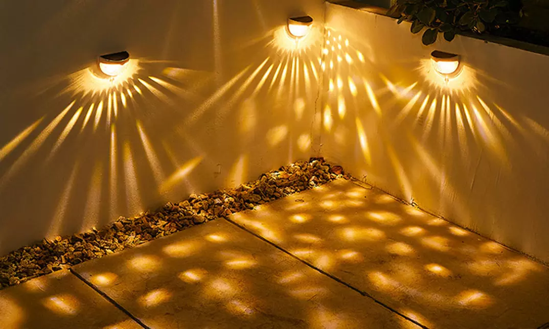 2, 4 or 6 pack of Solar 6 LED Water Droplet Wall Lights