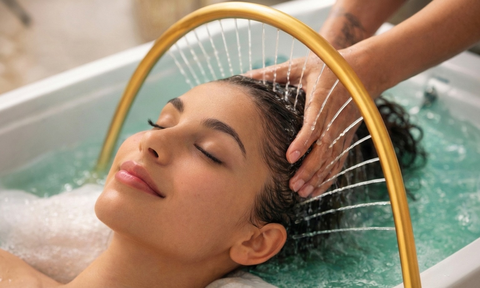 Zachte japanse hoofdmassage voor glanzend haar en een diepe rust