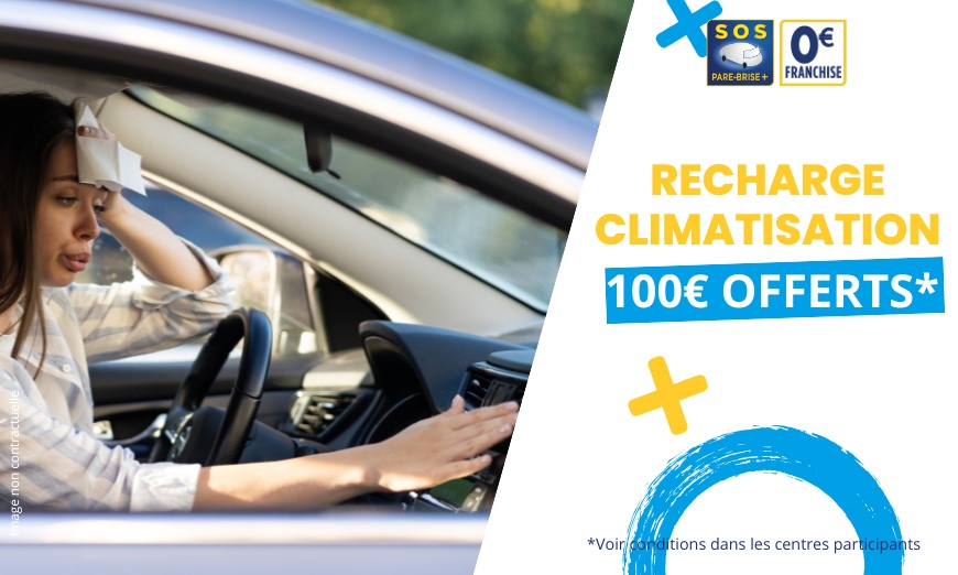 Image 1: Recharge de clim de 100 € pour le remplacement d'un parebrise