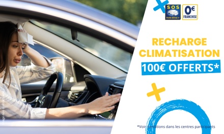 Recharge de clim d'une valeur de 100 € pour le remplacement d'un parebrise