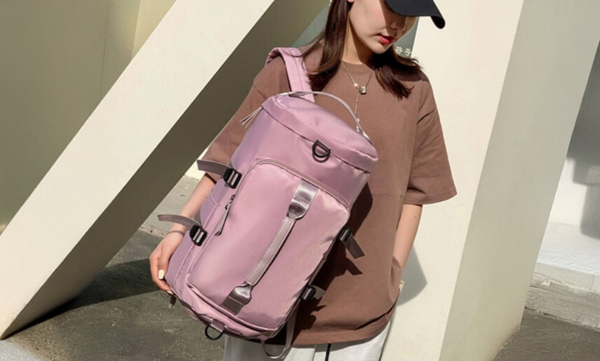 Image 3: 29-Inch Double Strap Large Capacity Gym Travel Bag 