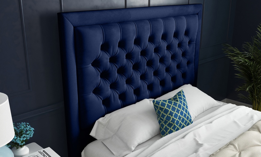 Image 11: DS Living Kingston Upholstered Soft Velvet Bed